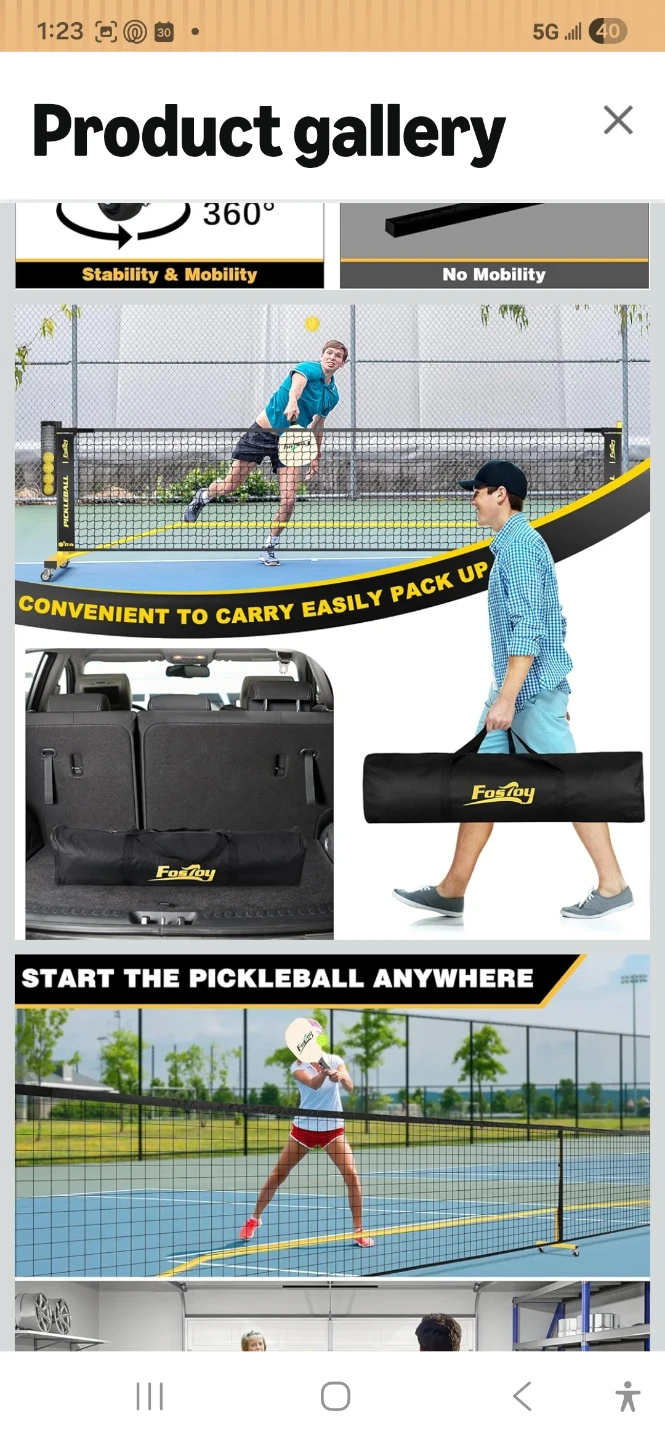 Pickleball Net with Wheels - 22ft - photo 3