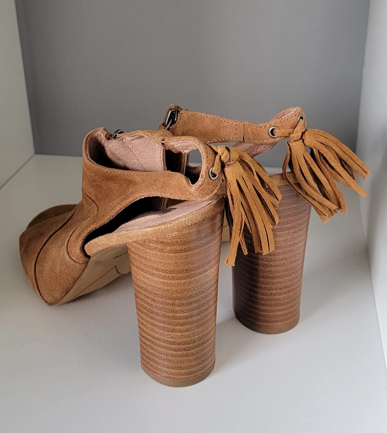 Halogen Suede Tassel Block Heel Sandals - photo 4