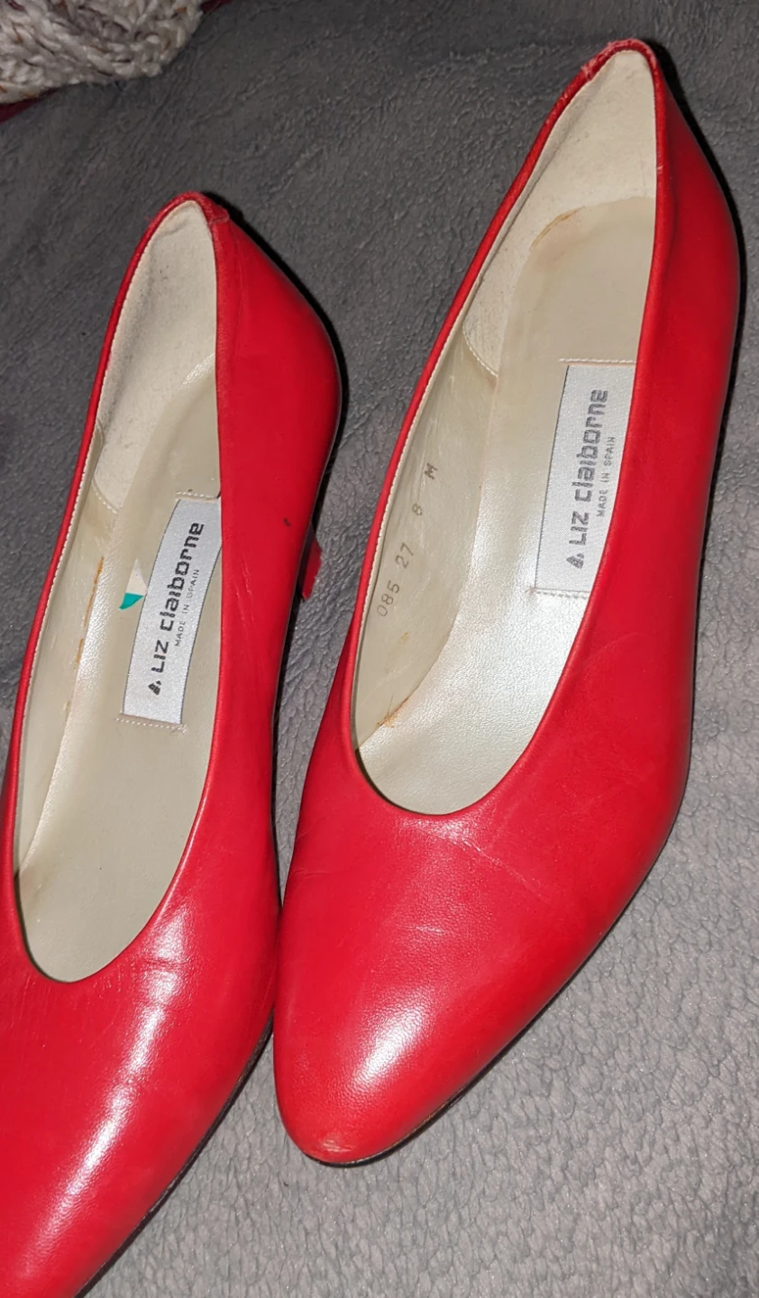 Liz Claiborne Red Leather Heels Size 8