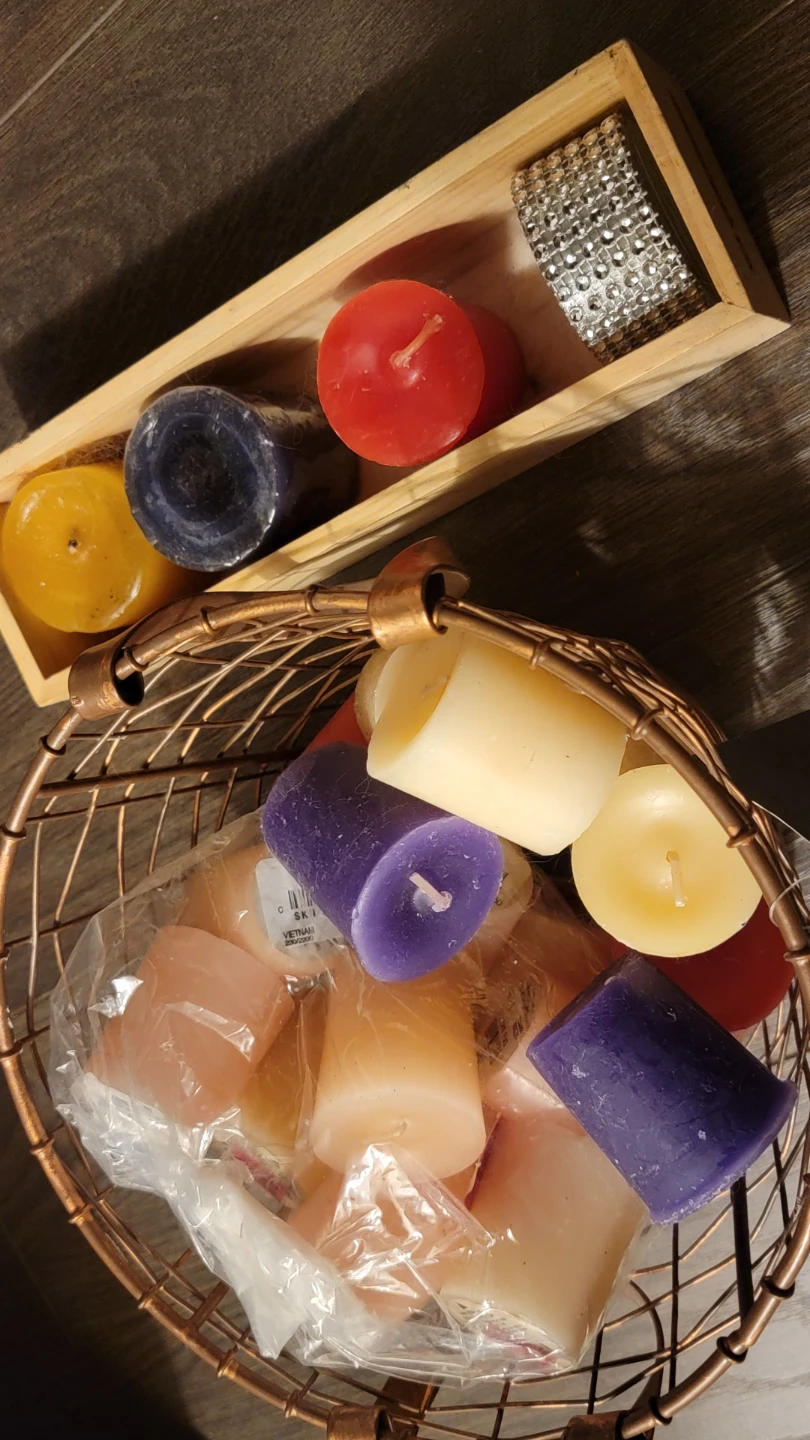 Decorative basket, 22 Votive Candles + bling tealight holder - photo 3