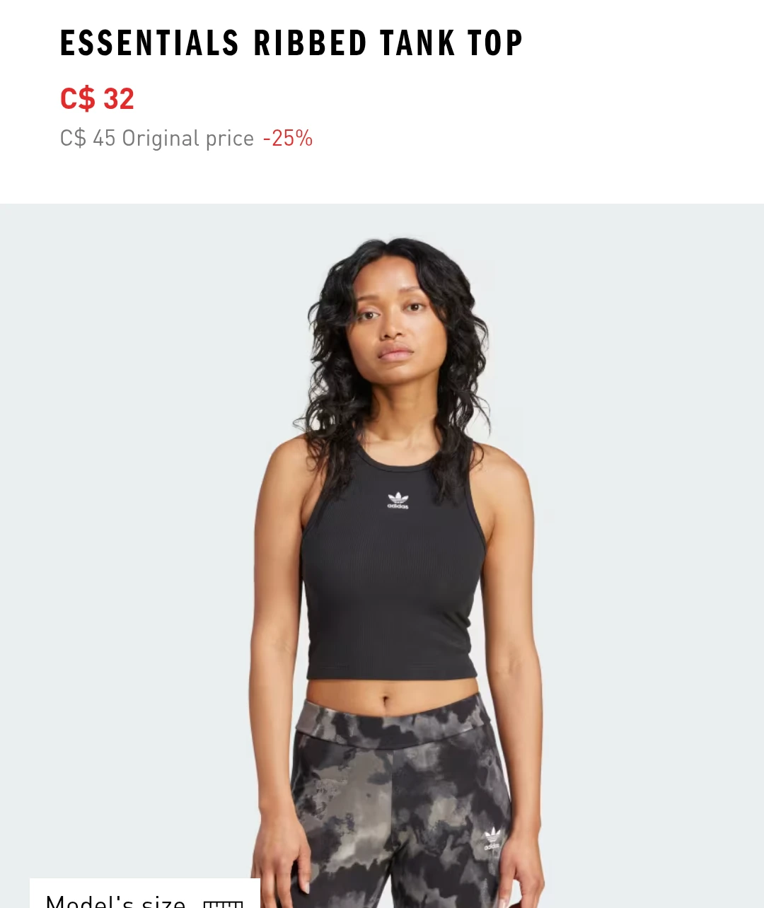 Women's Adidas Essentials Ribbed Tank Top - Black - XL - photo 3