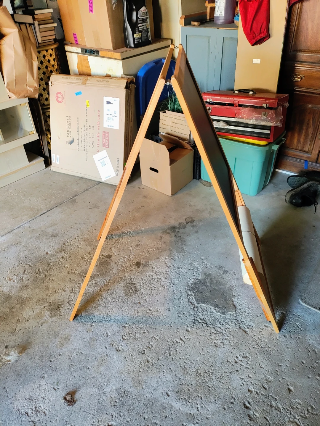 Wooden Easel with Chalkboard and Paper Roll Holder - photo 3