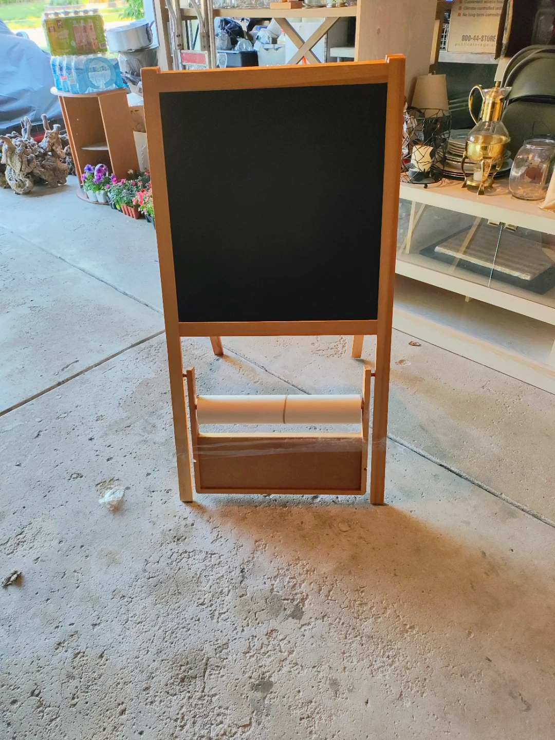 Wooden Easel with Chalkboard and Paper Roll Holder - photo 4