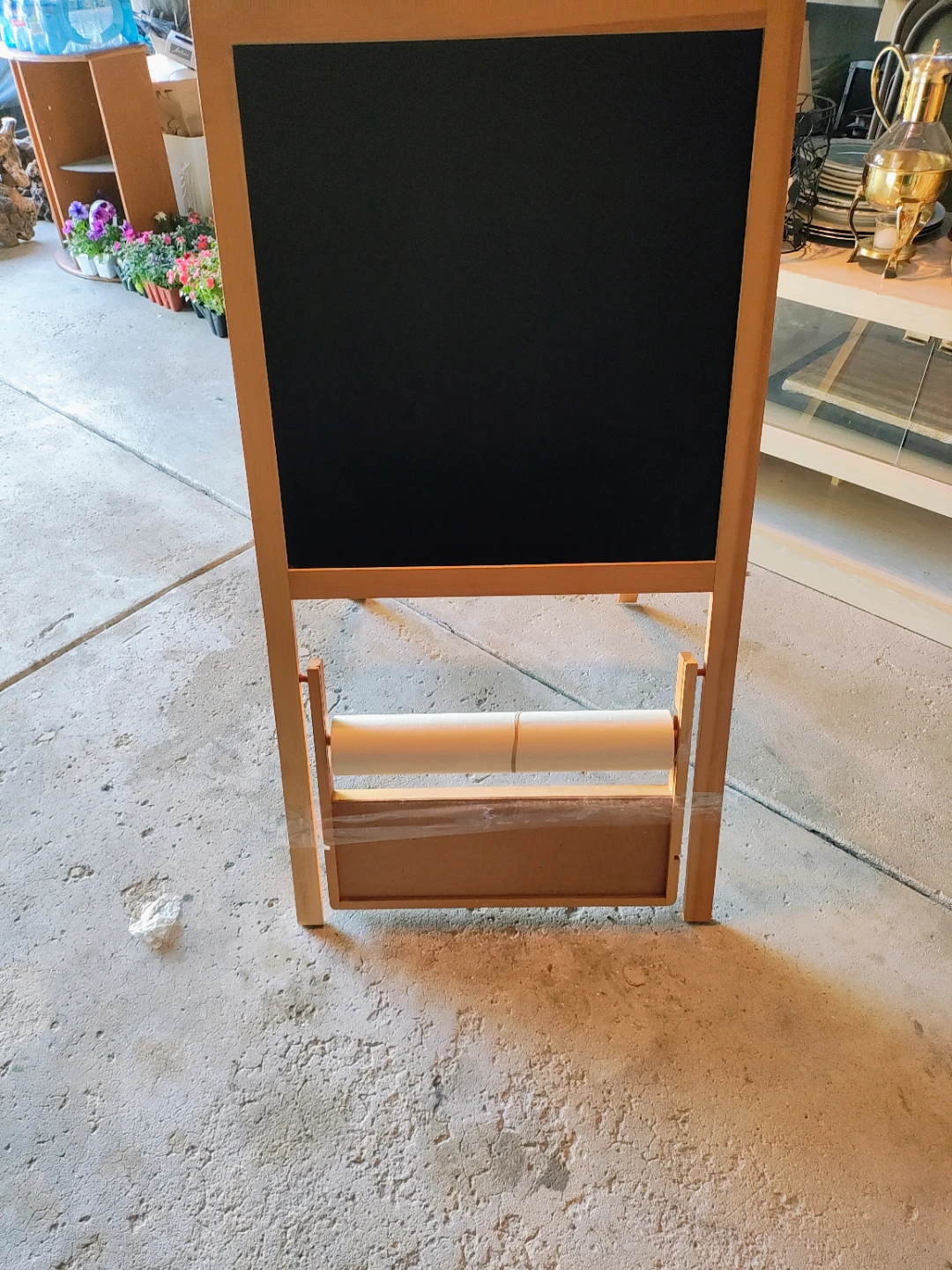 Wooden Easel with Chalkboard and Paper Roll Holder - photo 5