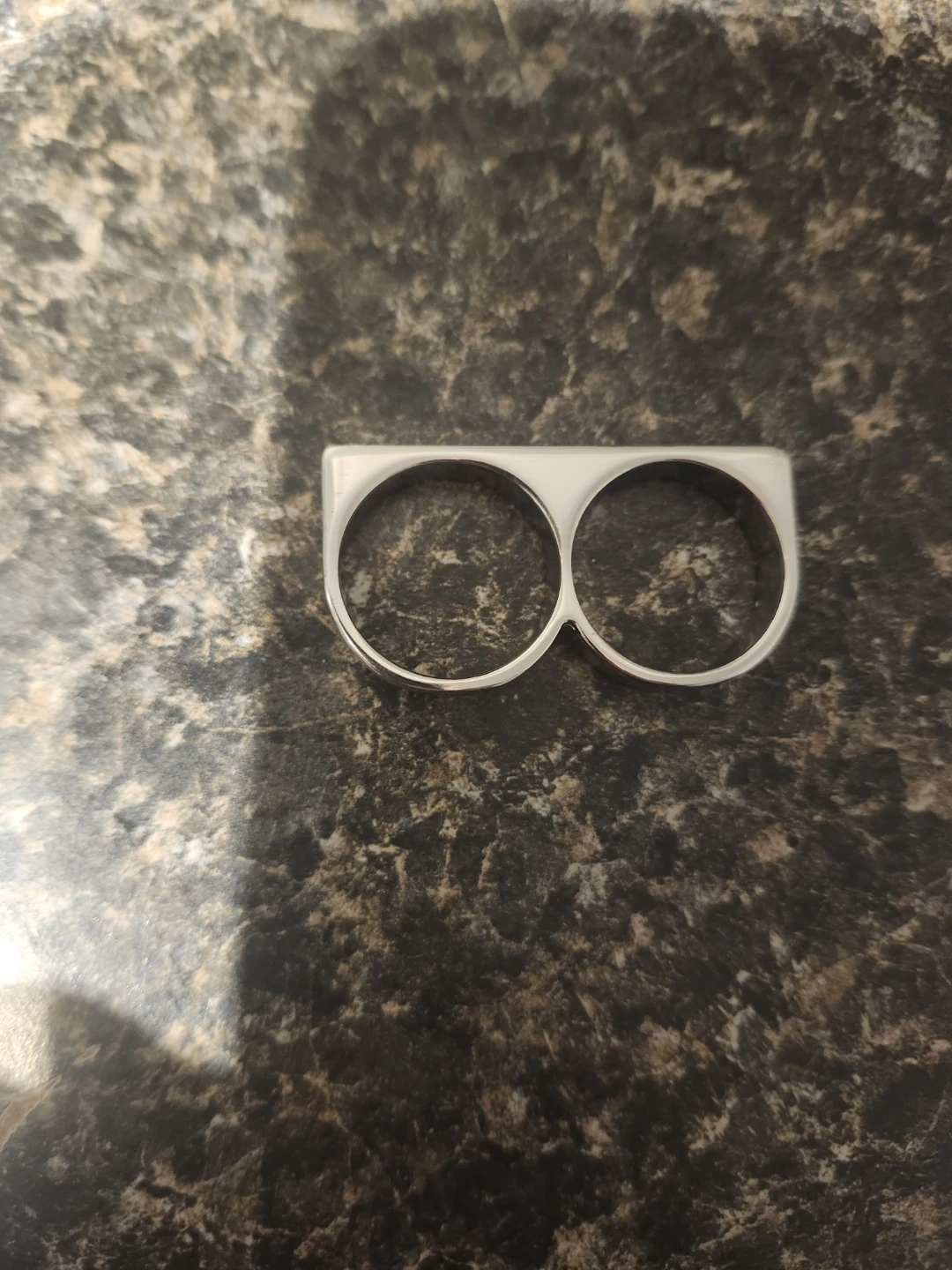 Silver Double Finger Ring Stainless