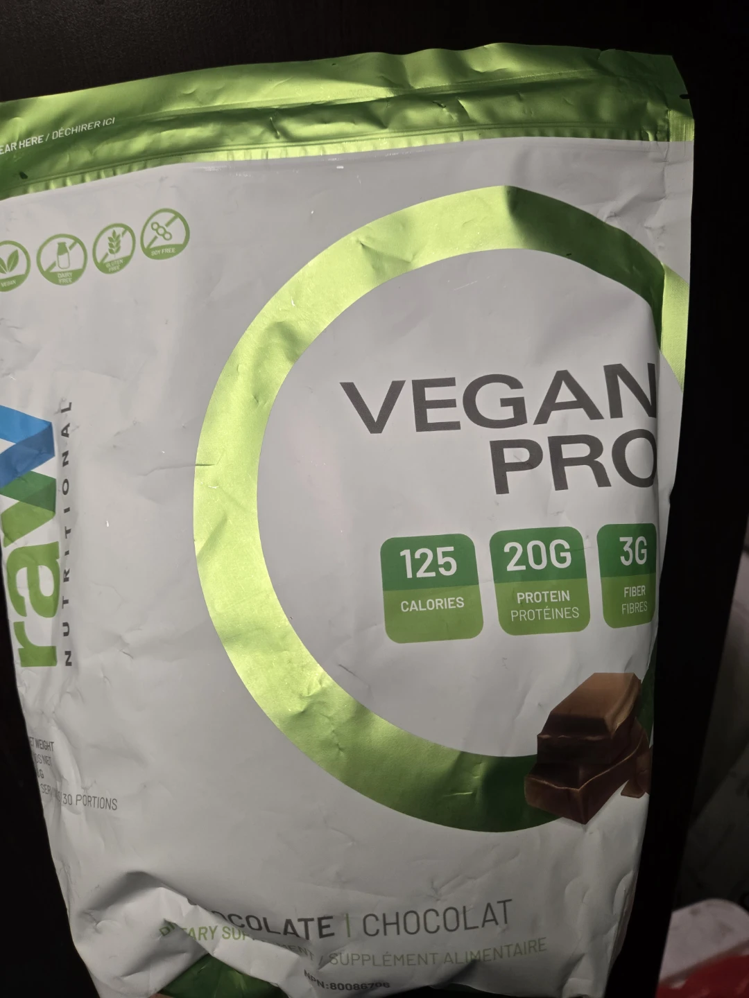 Raw Nutritional Vegan Pro Chocolate Protein Powder