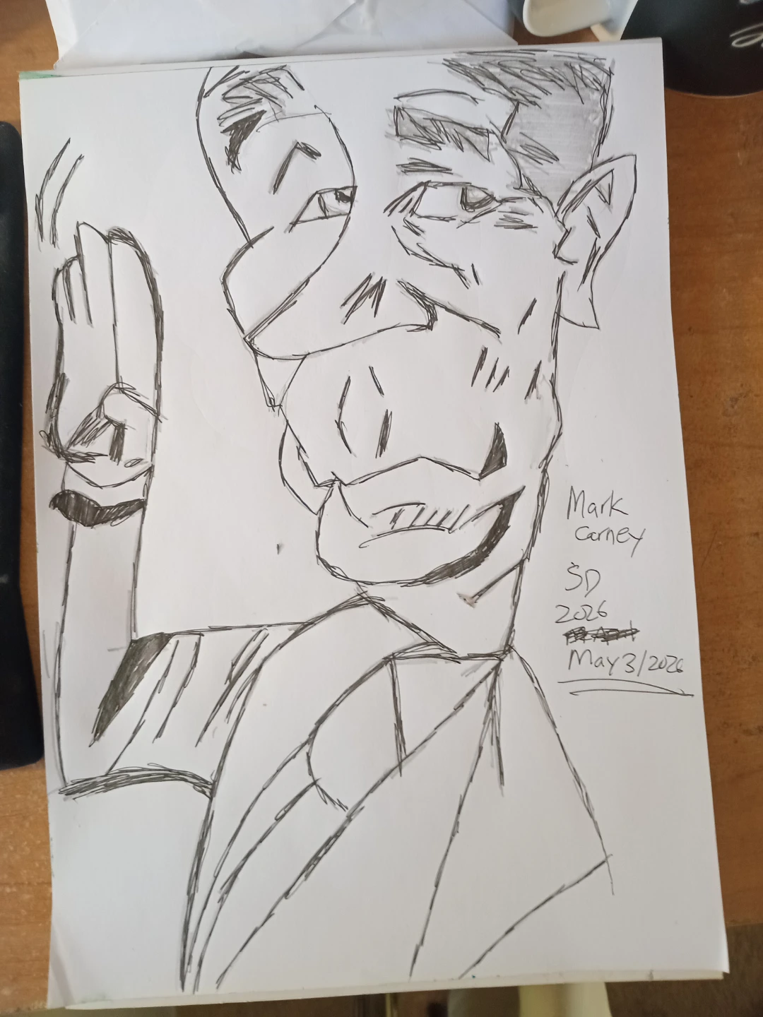 MARK CARNEY DRAWING ILLUSTRATION BY CUSTOM ARTIST - photo 4
