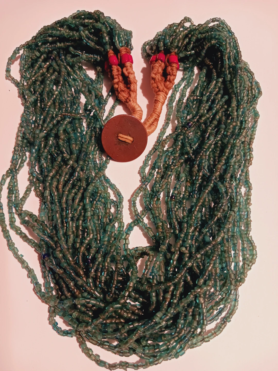 Green Afgan Glass Multi-strand Beaded Necklace - photo 4
