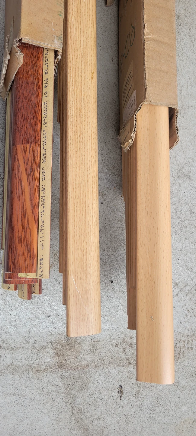Mixed Lot of Wood Trim Moulding, different colours