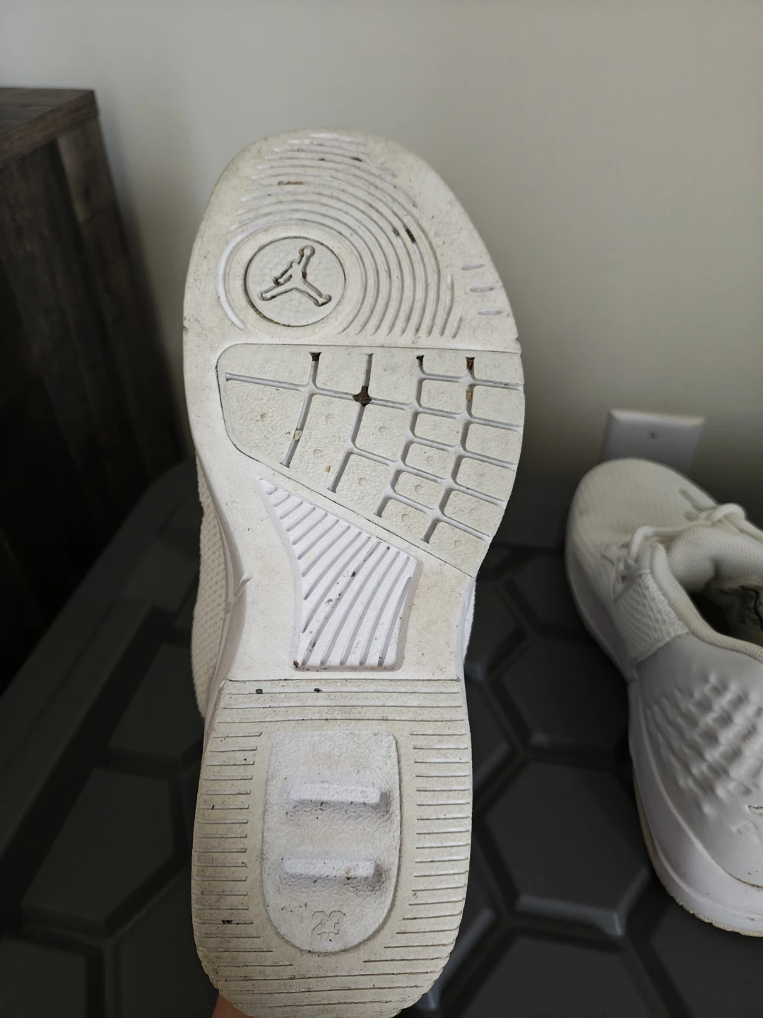 Jordan Air White Sneakers Youth Size 5.5Y - photo 4