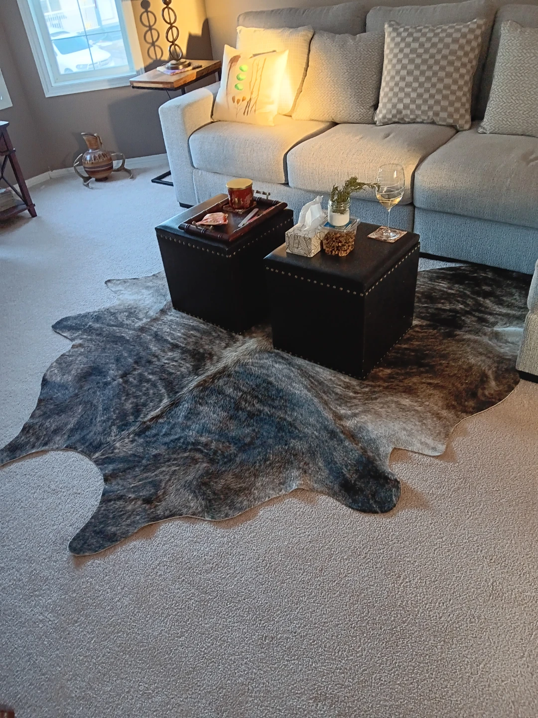 Brown and Grey Brindle Cowhide Rug