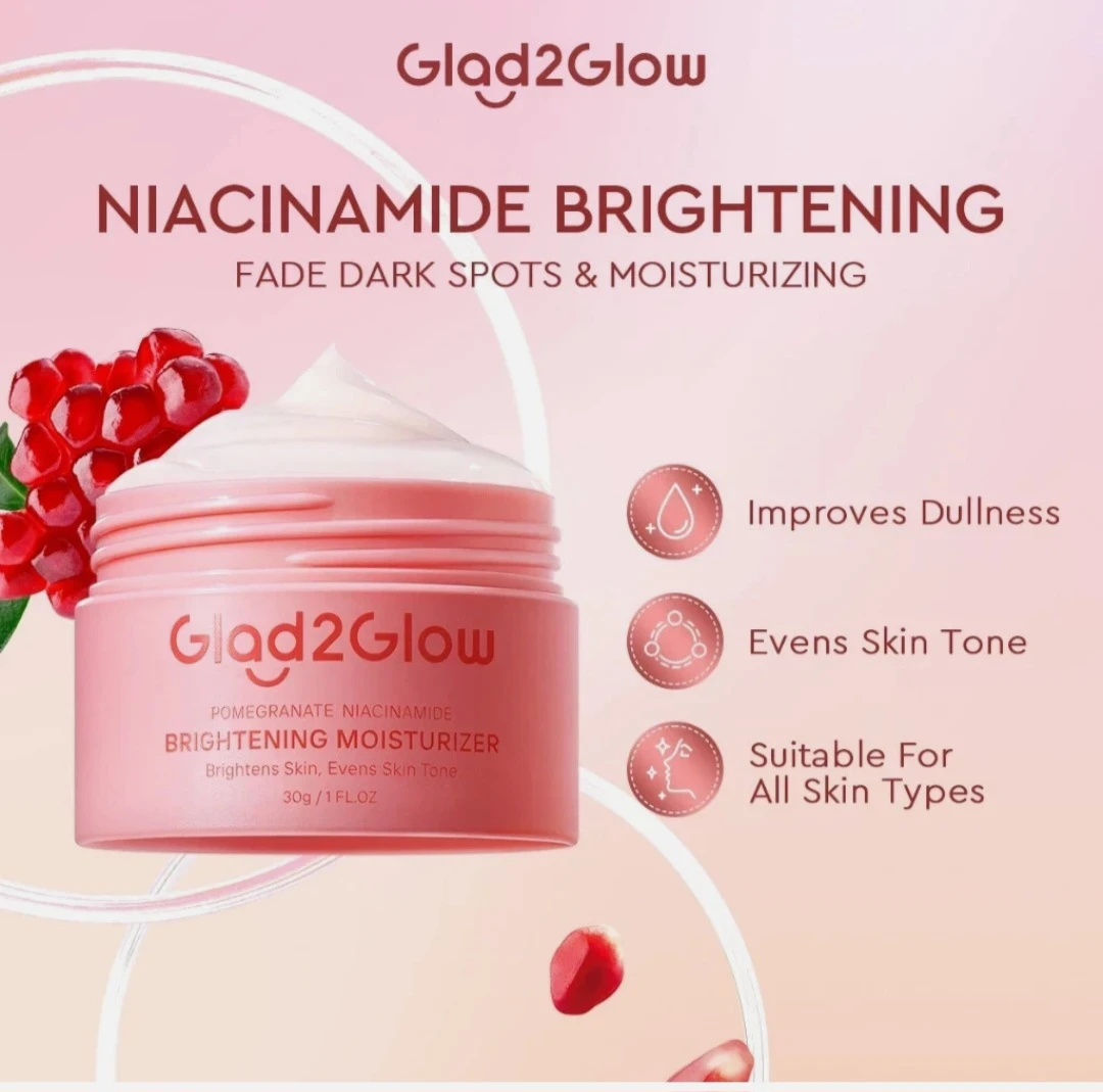 Glad2Glow Niacinamide Brightening Moisturizer Pomegranate 30g - photo 2