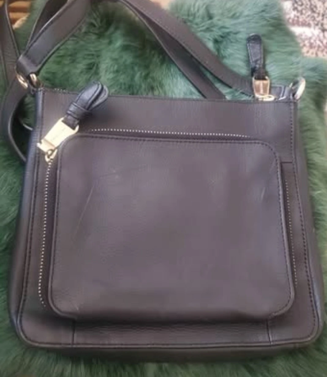 COLE HAAN BECKETT II LEATHER BLACK CROSSBODY BAG - photo 4