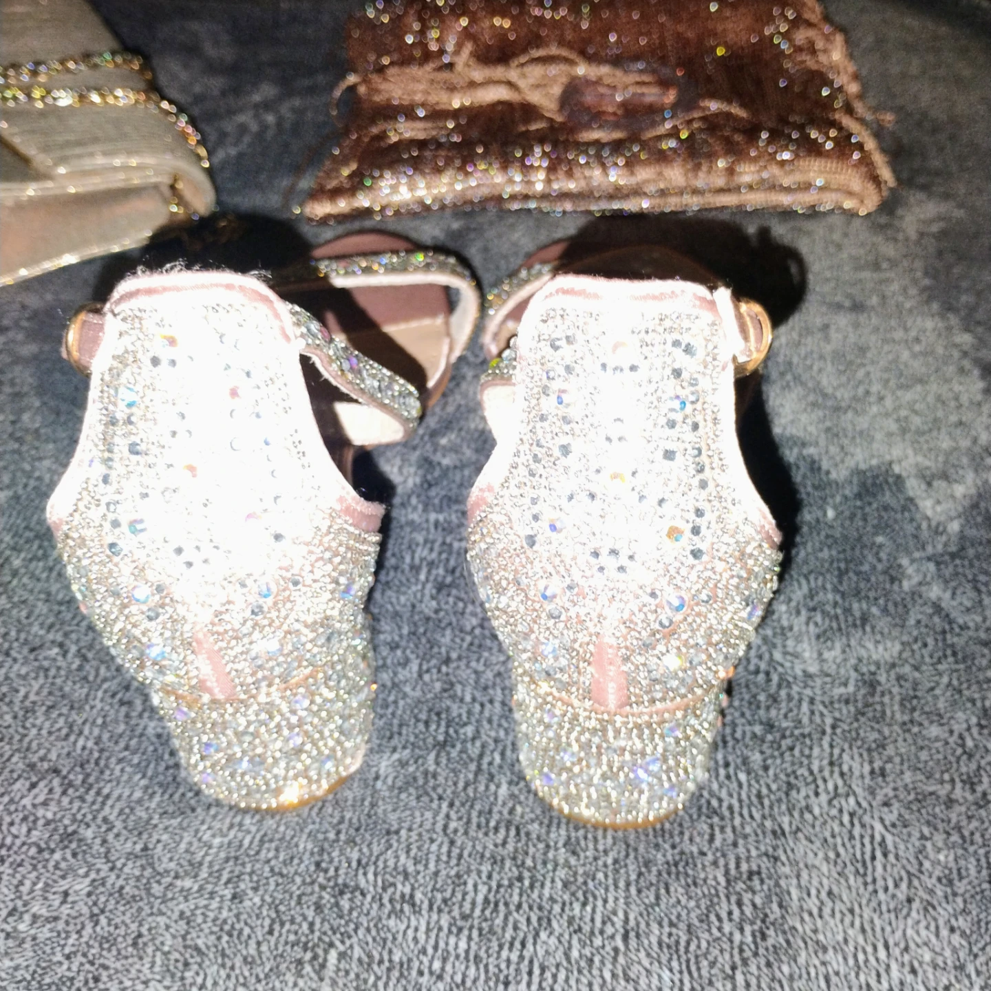 J.Sole Rhinestone Heels , Rose Gold with Clutch, Shawl - photo 3