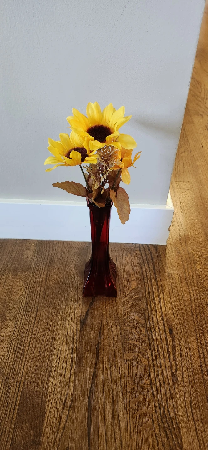 Ruby Red Glass Bud Vase