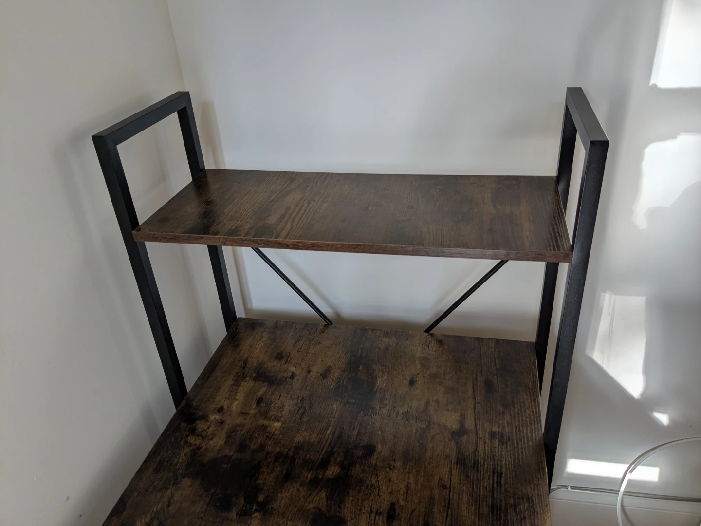 Brown Computer Desk with Adjustable Shelves - photo 4