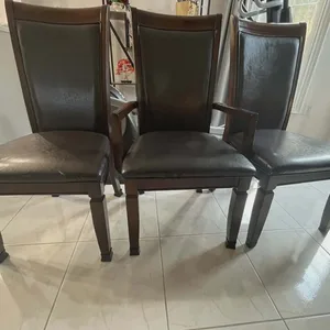 Solid Hard Wood Dining Table with 6 Chairs