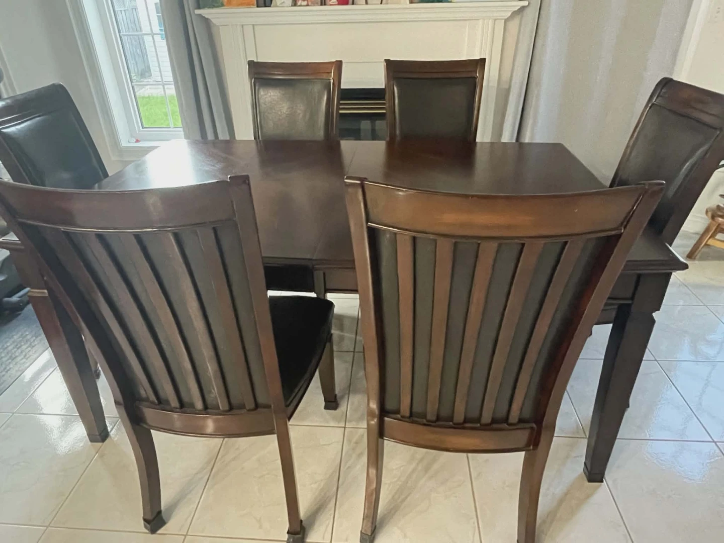 Dark Wood Dining Table with 6 Chairs - photo 5