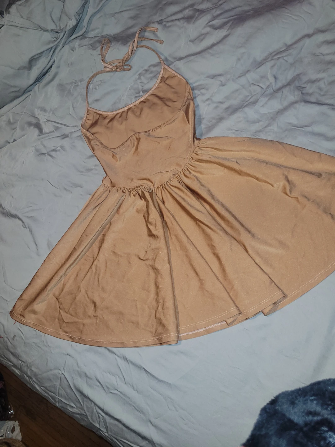 American Apparel Tan Halter Dress