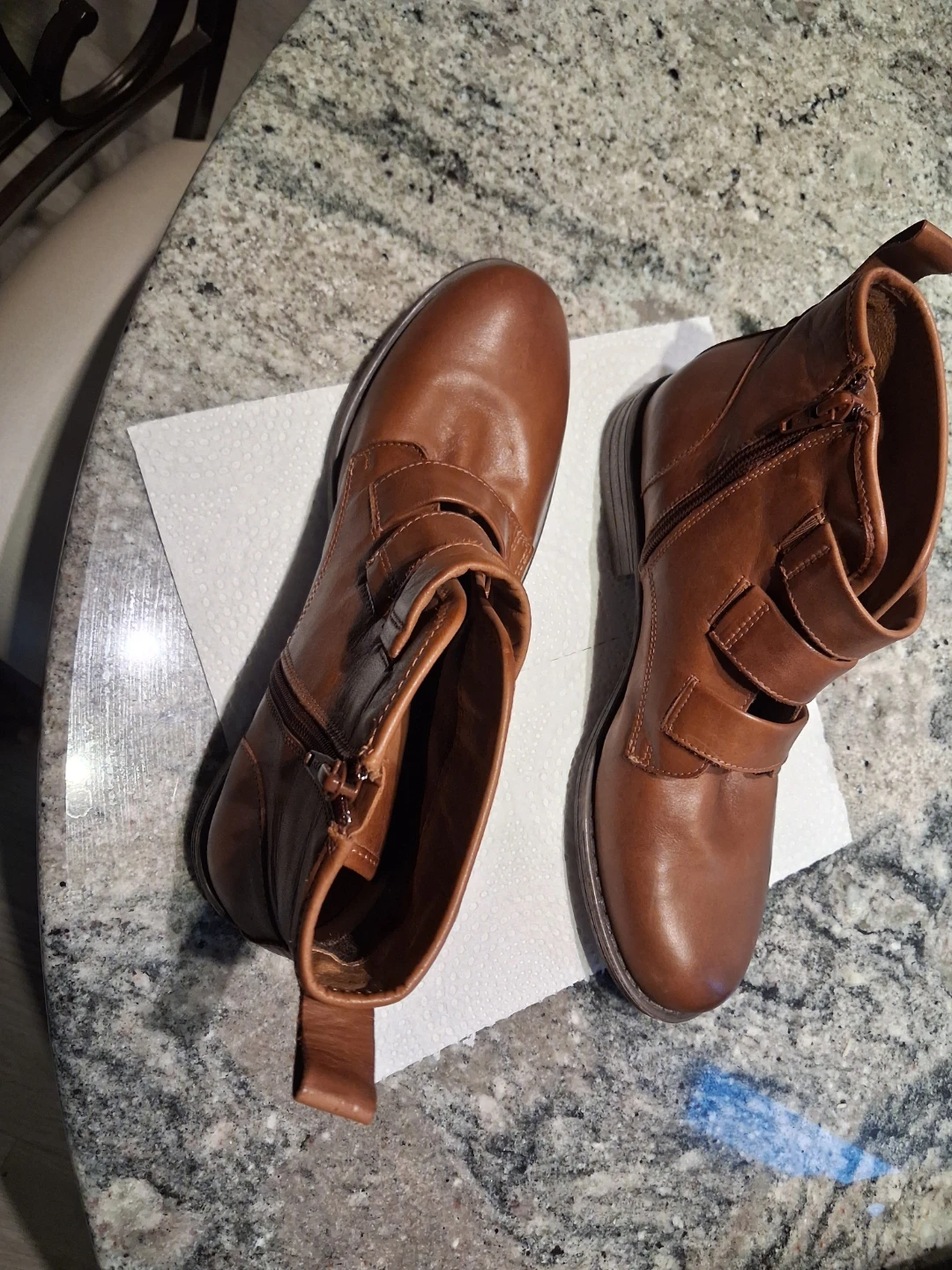 Miz Mooz Brown Leather Buckle Ankle Boots - photo 3