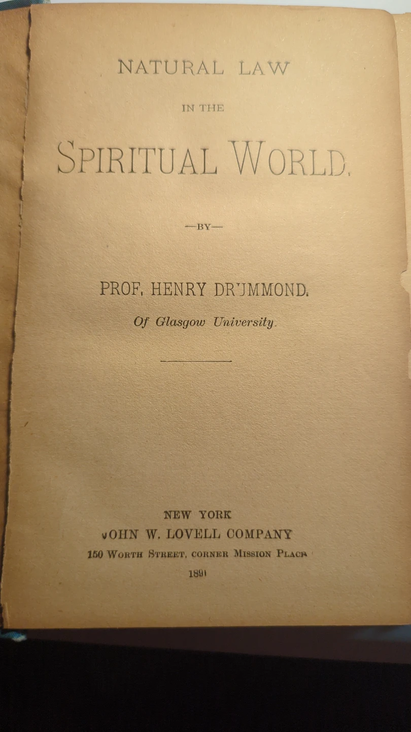 Natural Law in the Spiritual World by Prof. Henry Drummond - photo 2