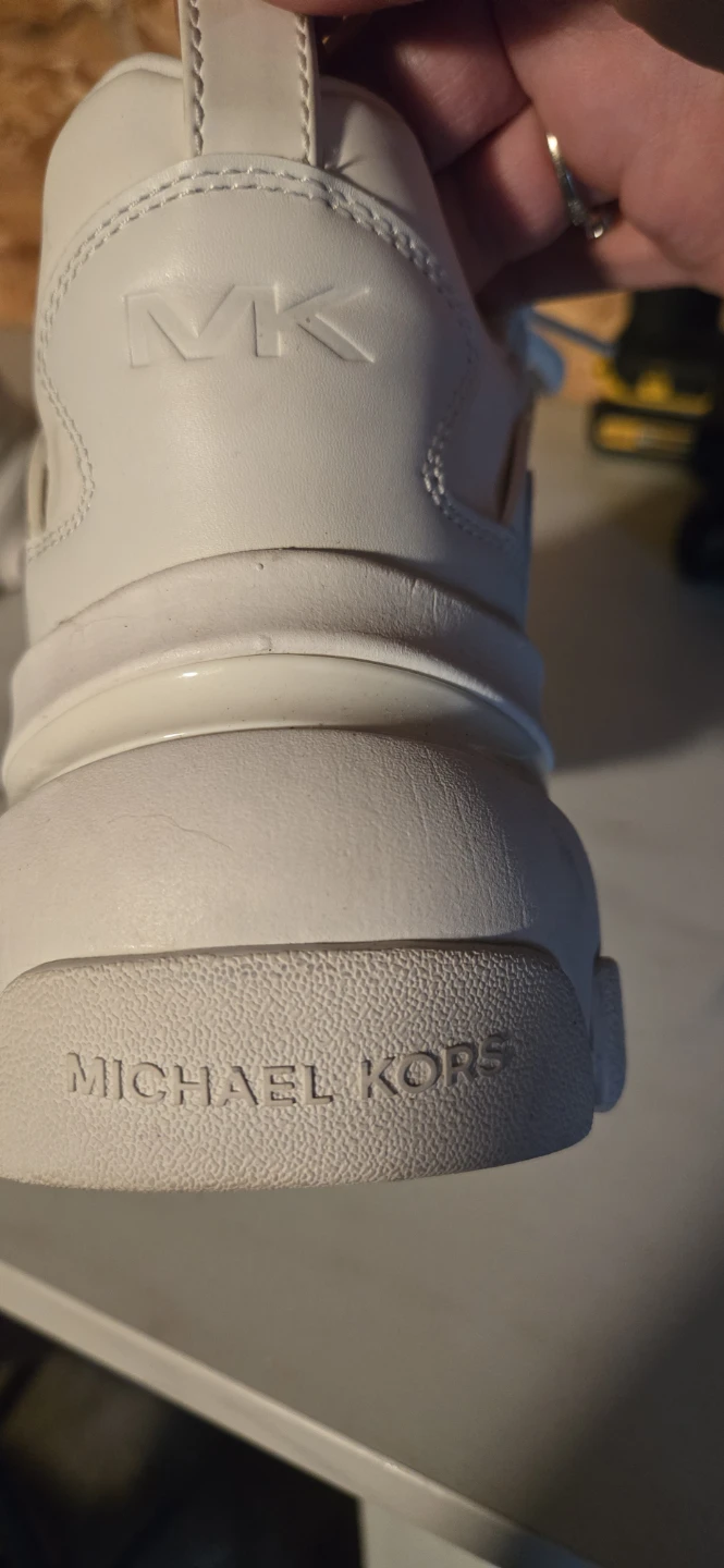 Michael Kors White Leather and Mesh Chunky Sneakers
