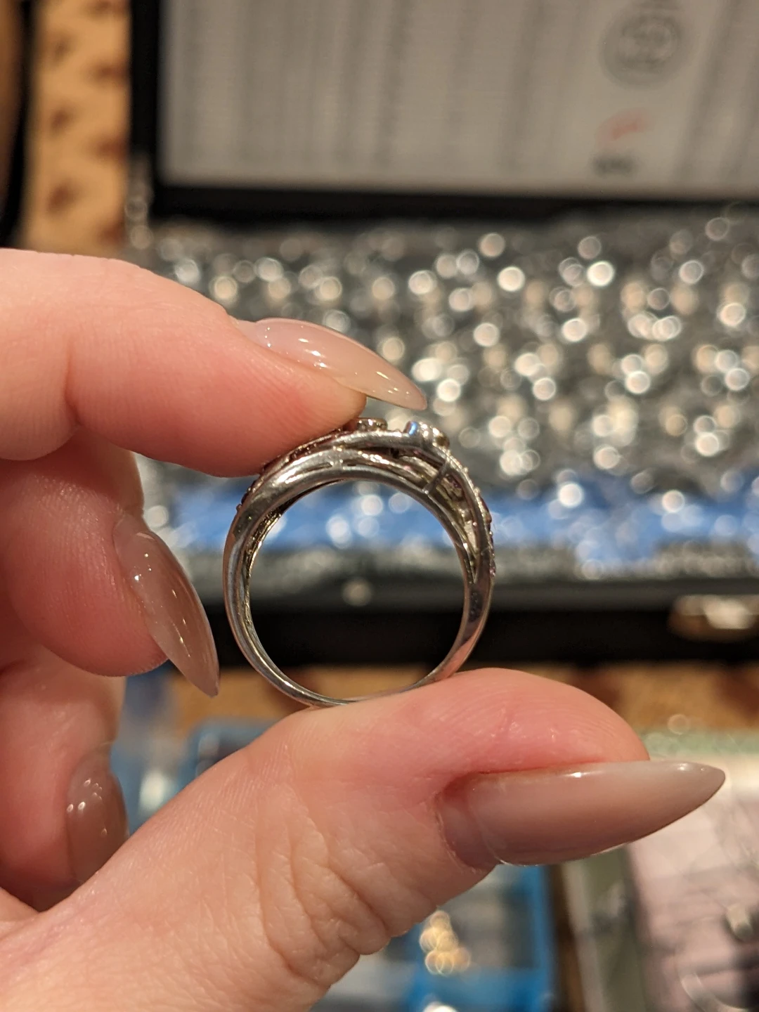 Size 6.5 Sterling Silver Purple Stone Ring - photo 4