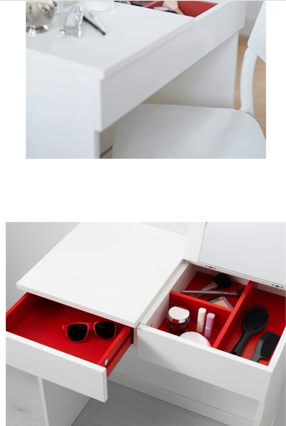 IKEA MALM Dressing Table / Desk with Mirror - photo 3