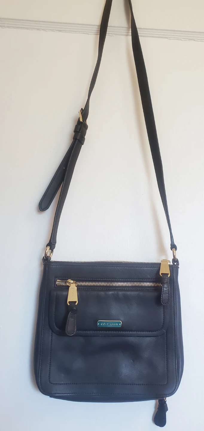 COLE HAAN BECKETT II LEATHER BLACK CROSSBODY BAG - photo 2