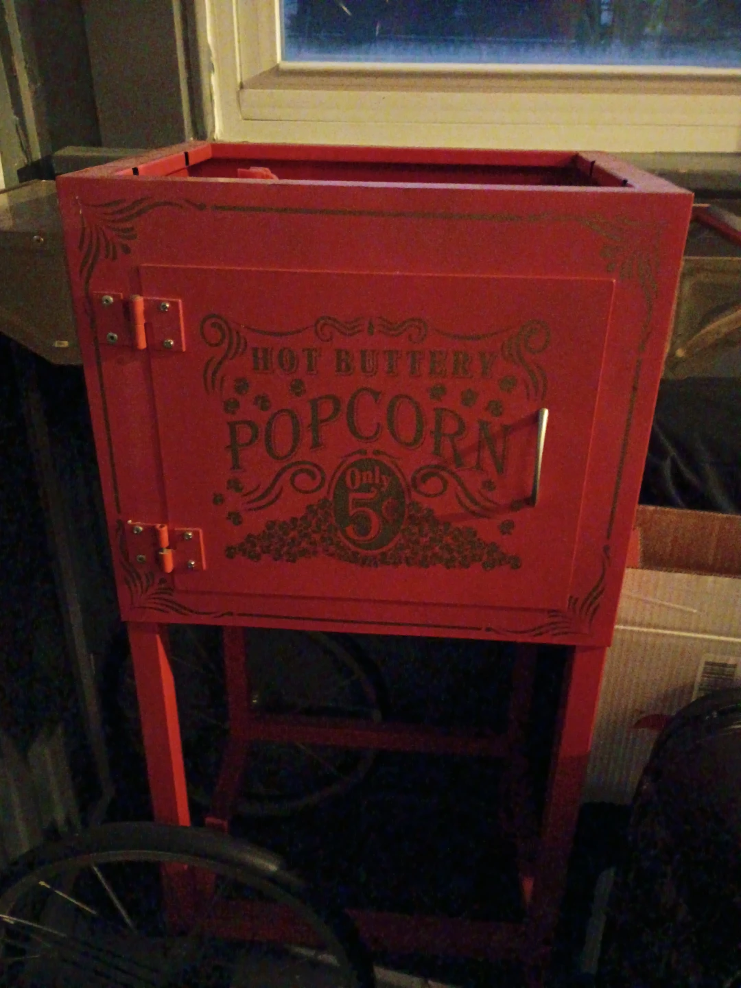 Vintage Style Red Popcorn Cart