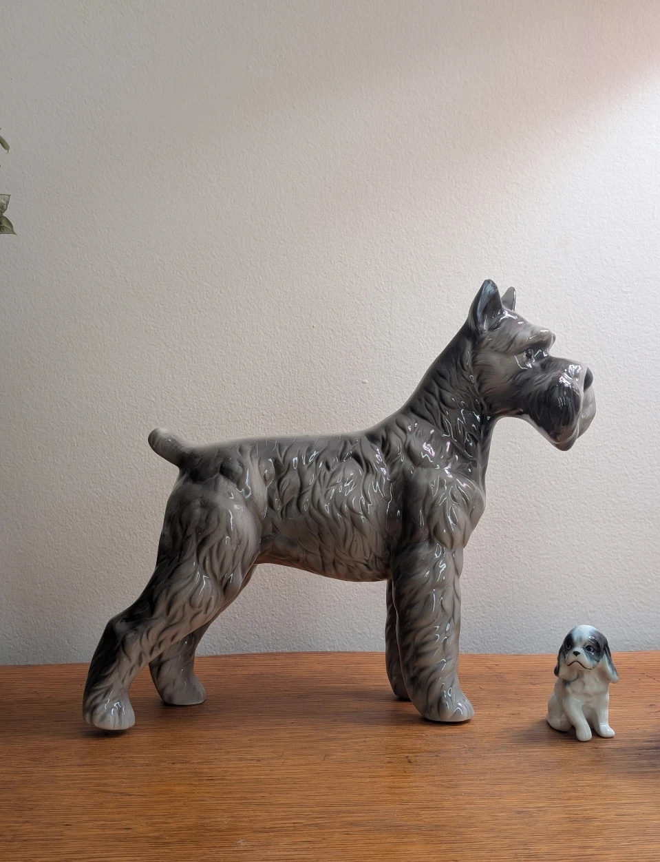 Vintage Ceramic Schnauzer Statue