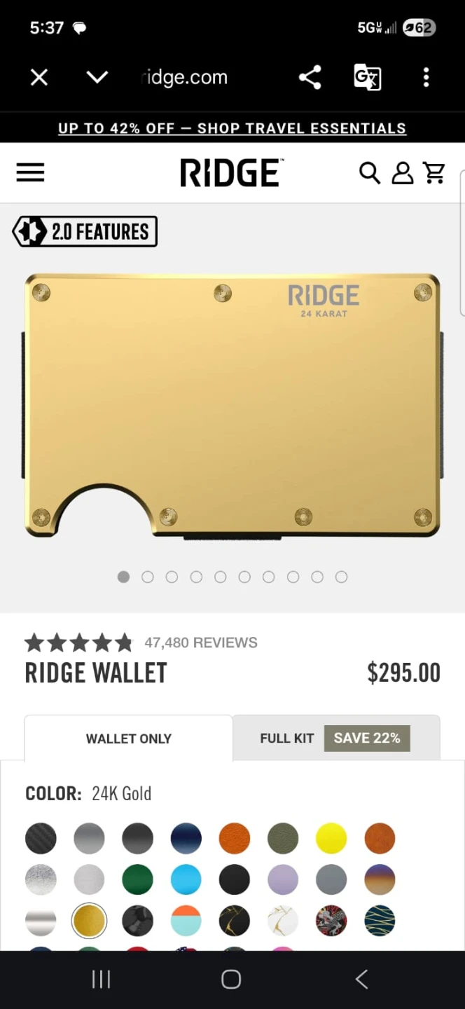 Ridge Wallet 24 Karat Gold - photo 2