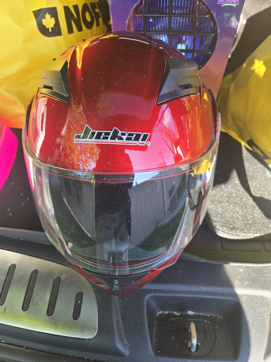 Jiekai JK-902 DOT Certified Motorcycle Helmet XXL Red