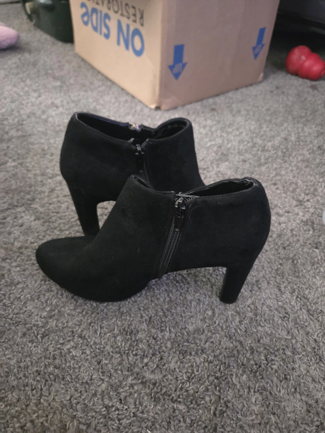 Black Ankle Boots with Zipper Accent - photo 2