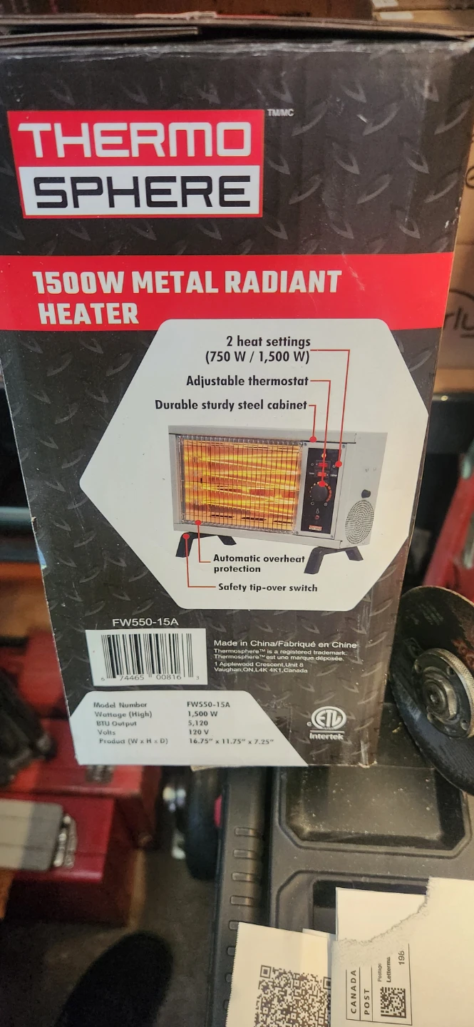 Thermo Sphere 1500W Metal Radiant Heater FW550-15A