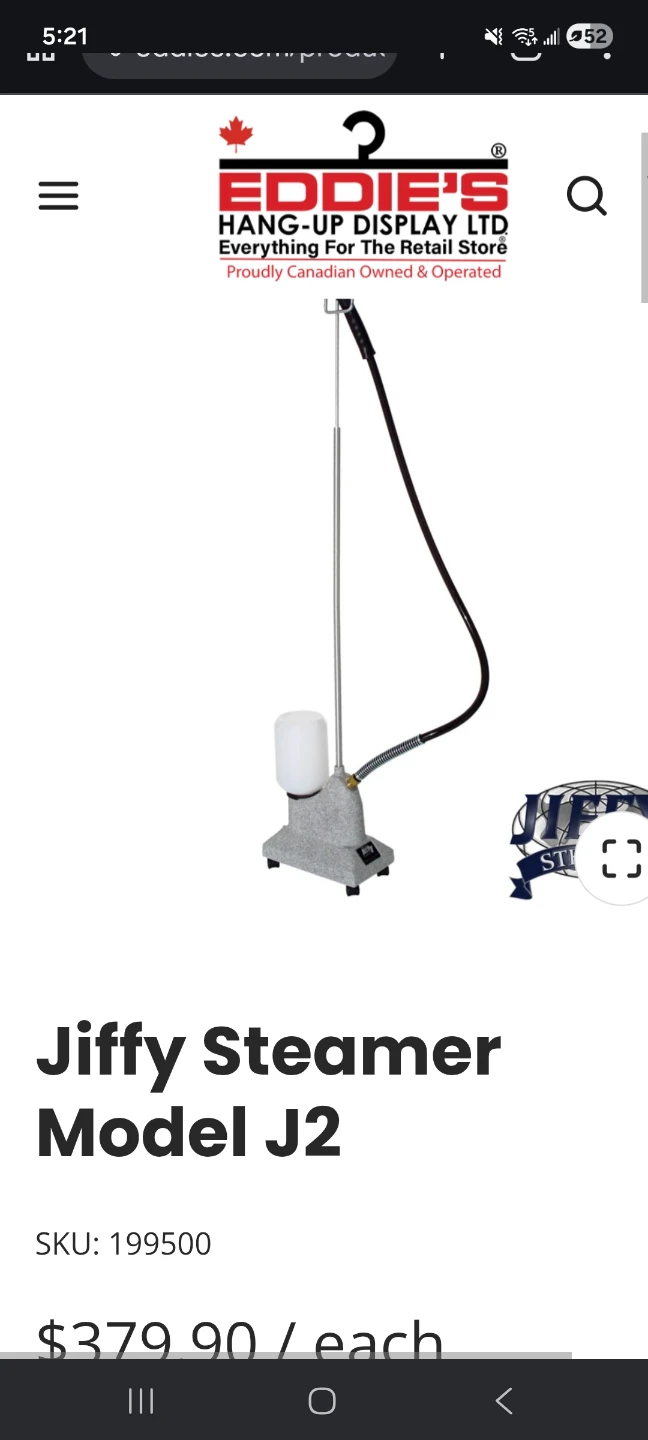 Jiffy Steamer Model J2 Garment Steamer