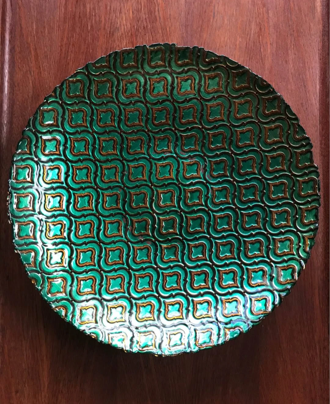Decorative Green and Gold Bowl