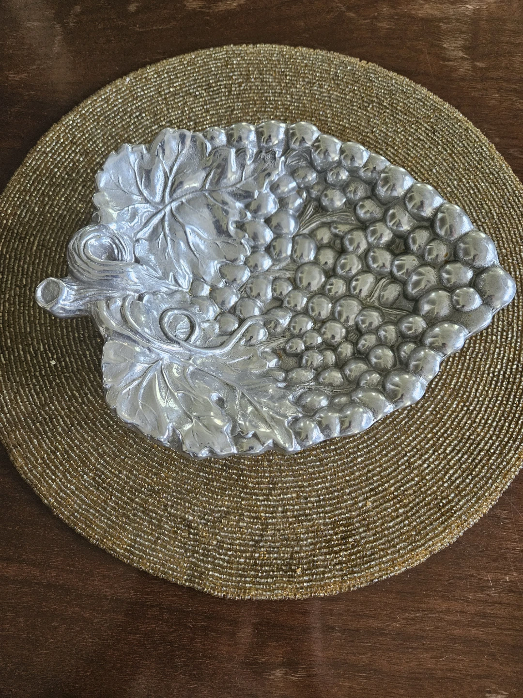 Silver Grape Leaf Serving Dish- Wilton Armitale