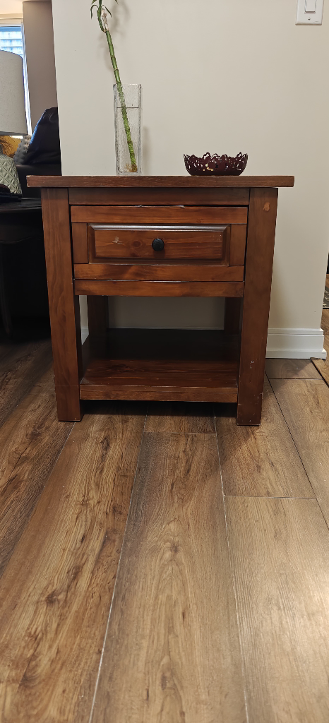 Wooden Side Table with Drawer - photo 2