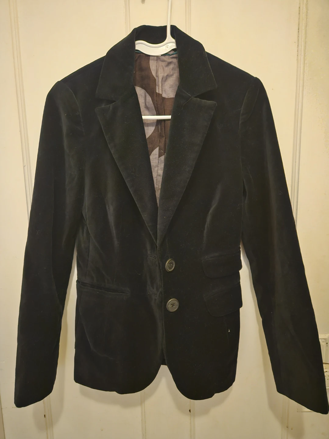 Boden Black Velvet Blazer Jacket UK 6 US 2
