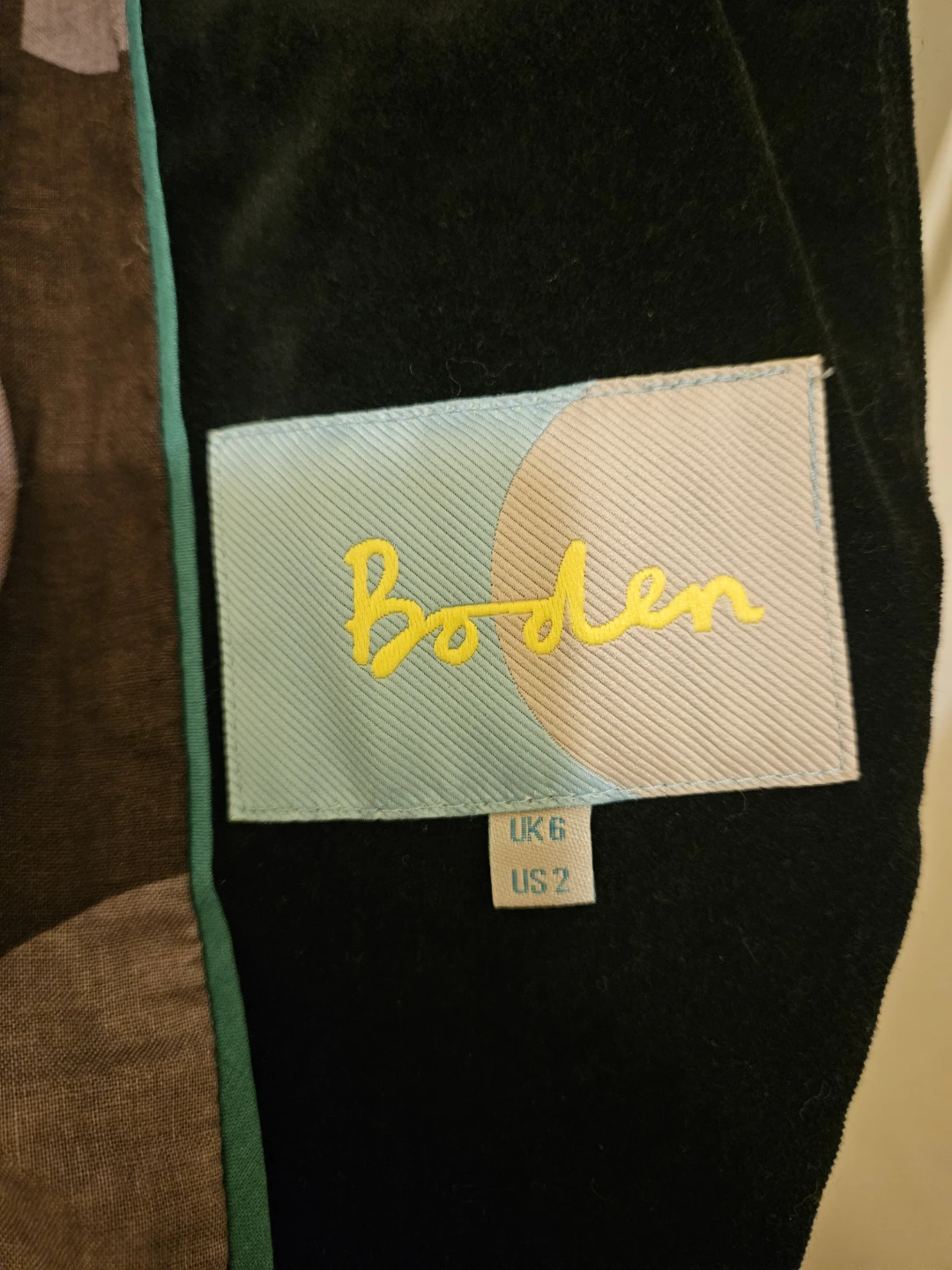 Boden Black Velvet Blazer Jacket UK 6 US 2 - photo 3