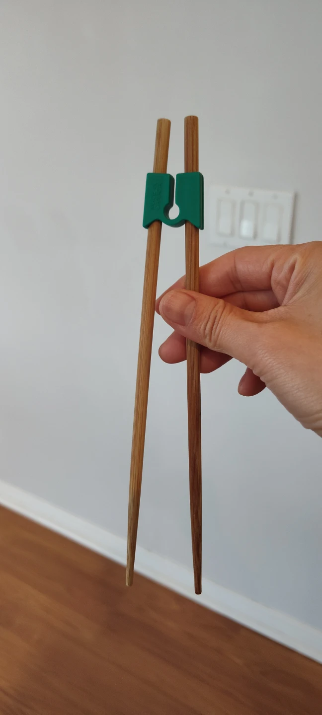 Bamboo Chopsticks with Green Training Aid - photo 2