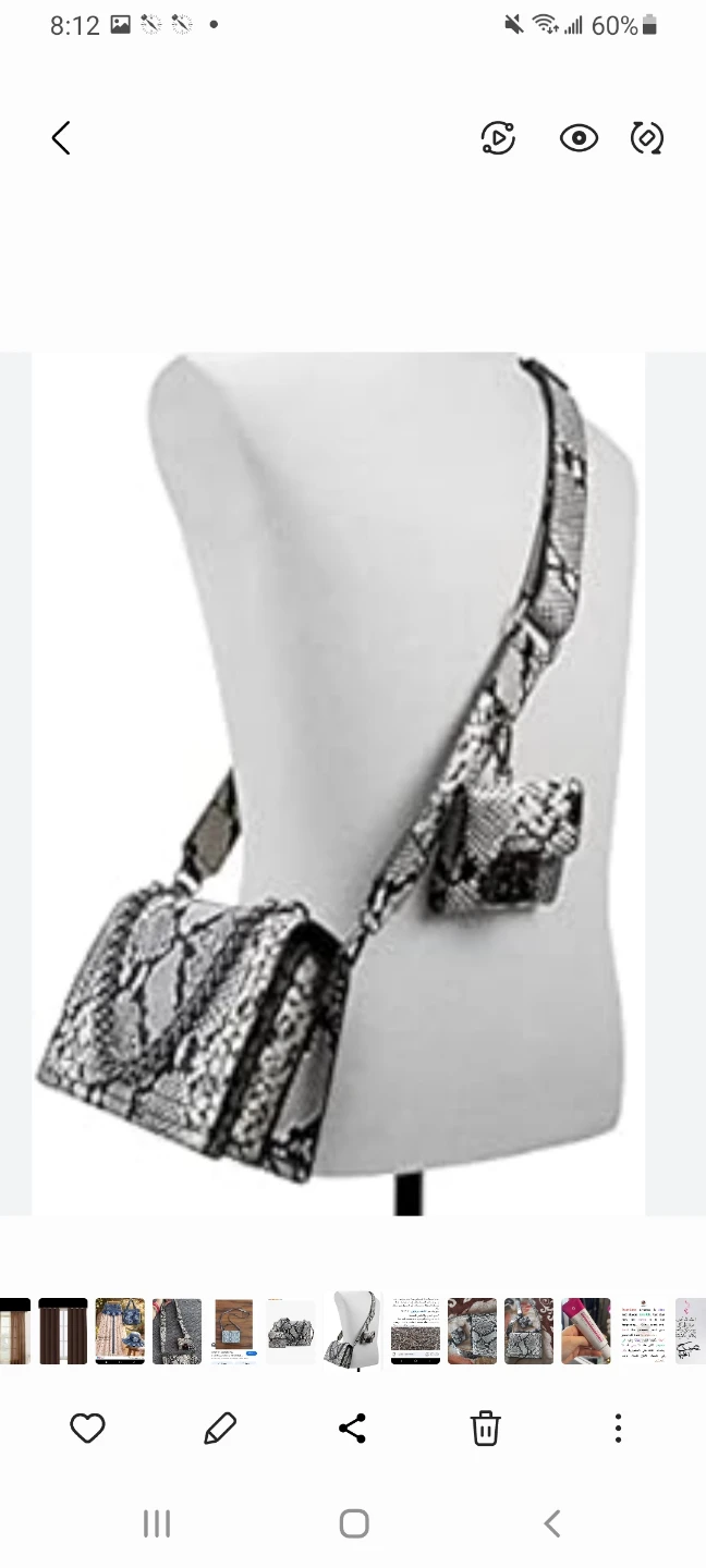 Snakeskin Print Crossbody Bag with Coin Purse
