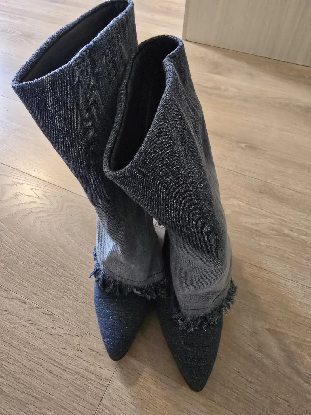 Denim Boots with Fringe Detailk - photo 2