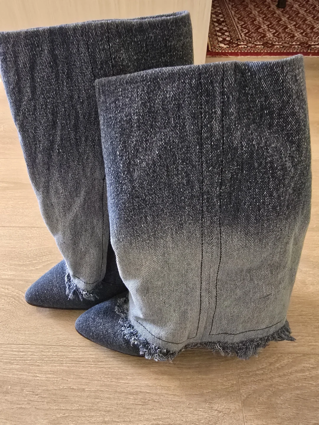 Denim Boots with Fringe Detailk - photo 4