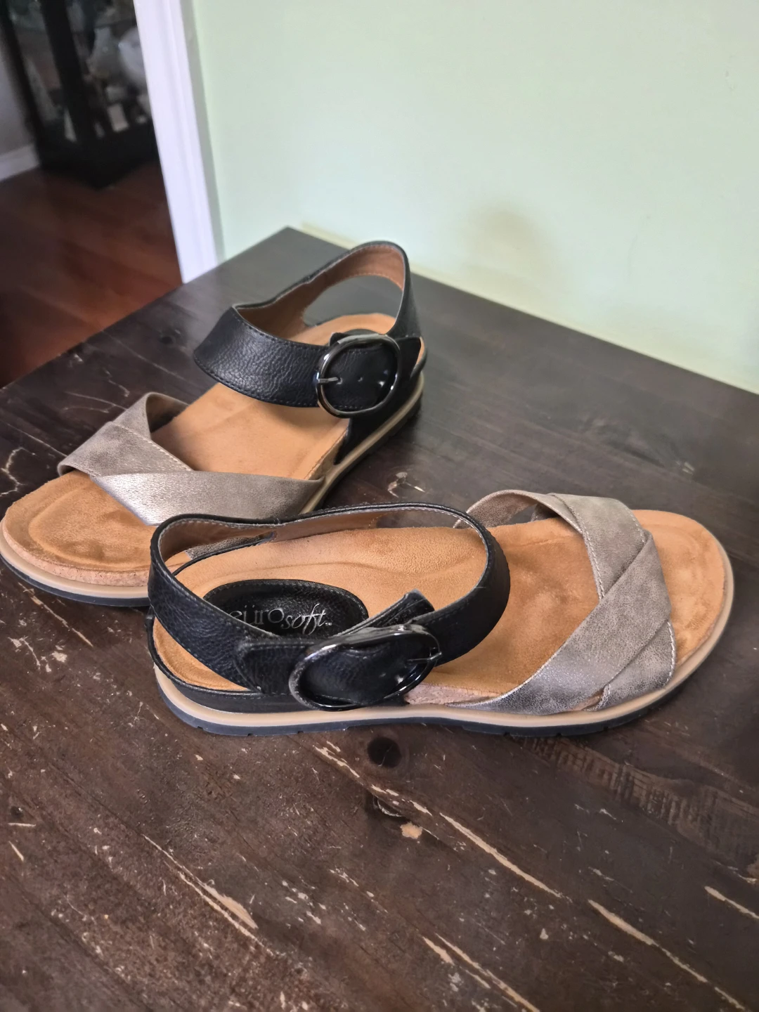 Eurosoft Women's Sandals Black/Silver Size 8m - photo 2
