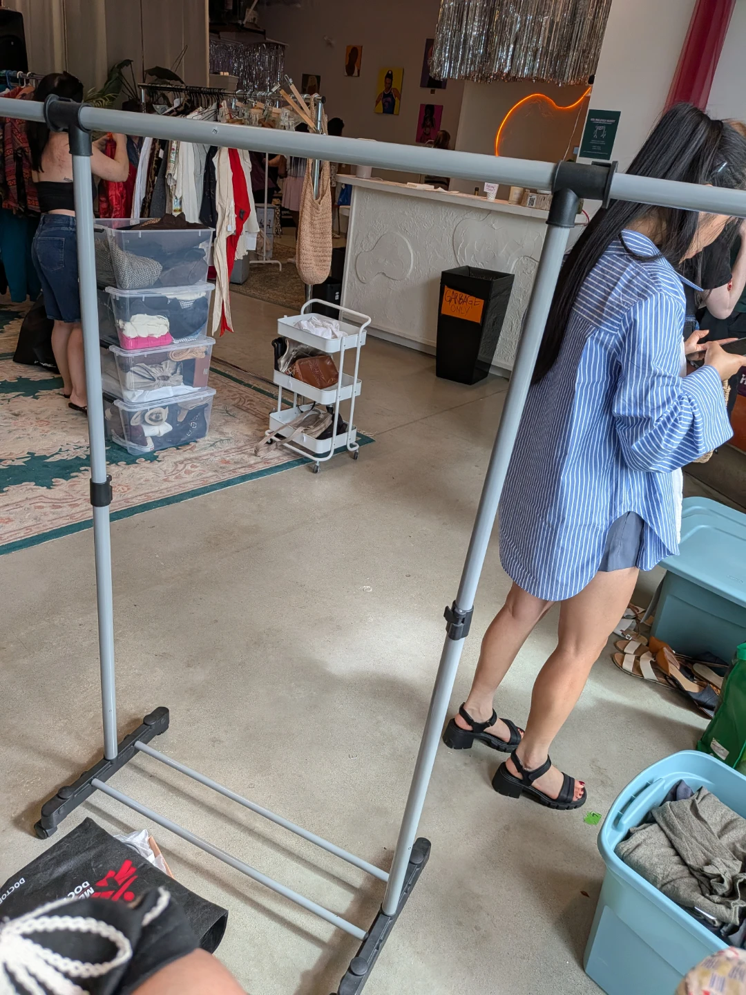 Rolling Garment Rack Clothes Display Stand