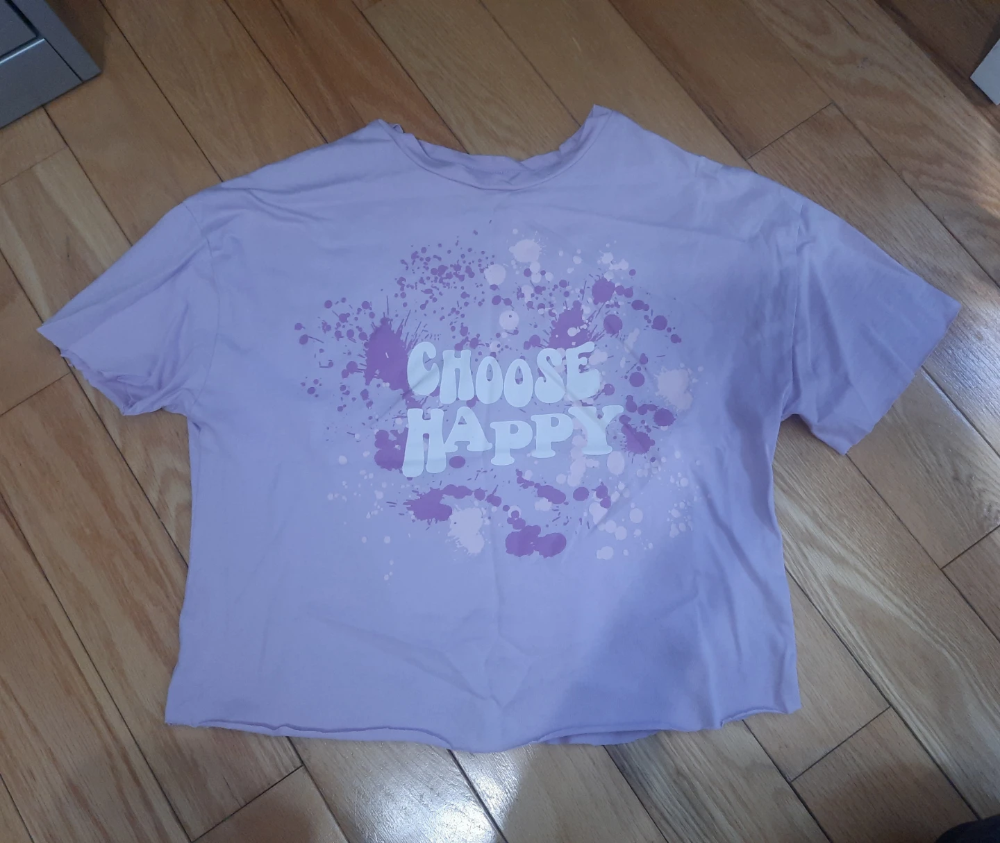 Purple "Choose Happy" Graphic T-Shirt