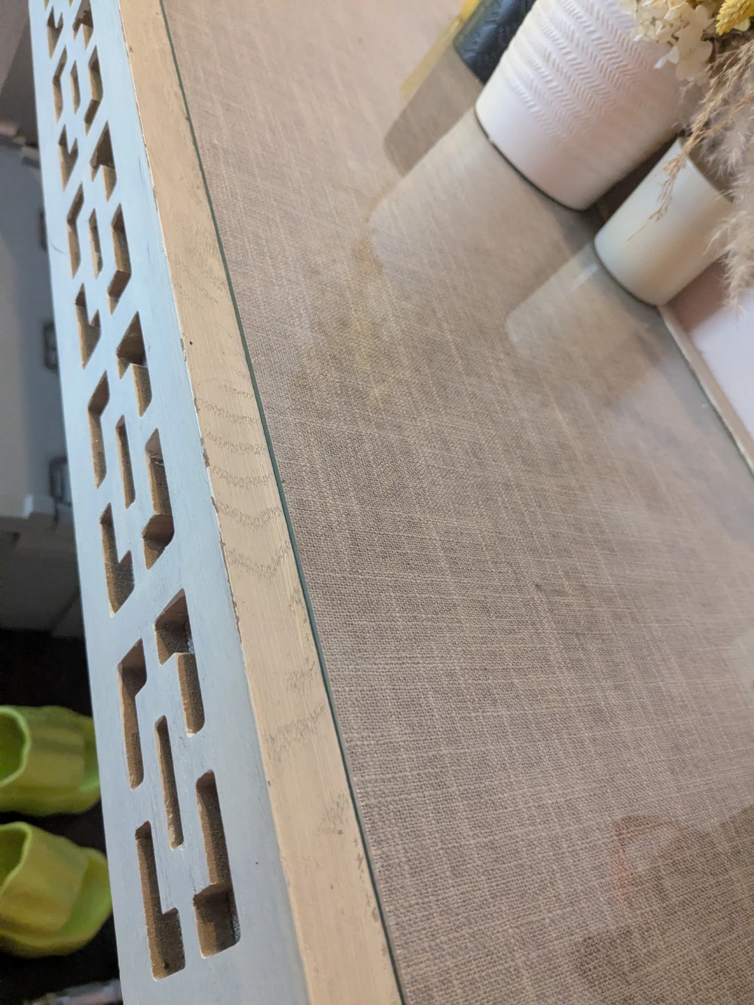 White Console Table with Fabric Inlay - photo 3