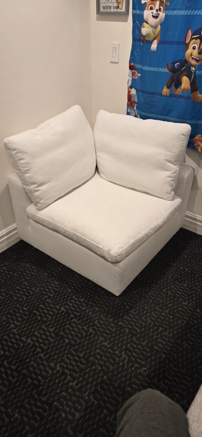White Modular Corner Sectional Sofa Piece